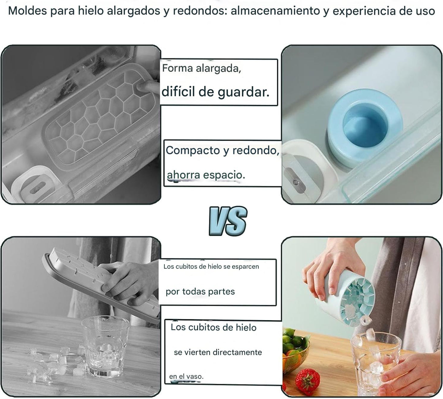 (30% DE DESCUENTO) Molde y bandeja de silicona para cubitos de hielo, permite hacer 60 moldes de cubitos de hielo pequeños al mismo tiempo, recipiente para cubitos de hielo de calidad alimentaria, normal, azul