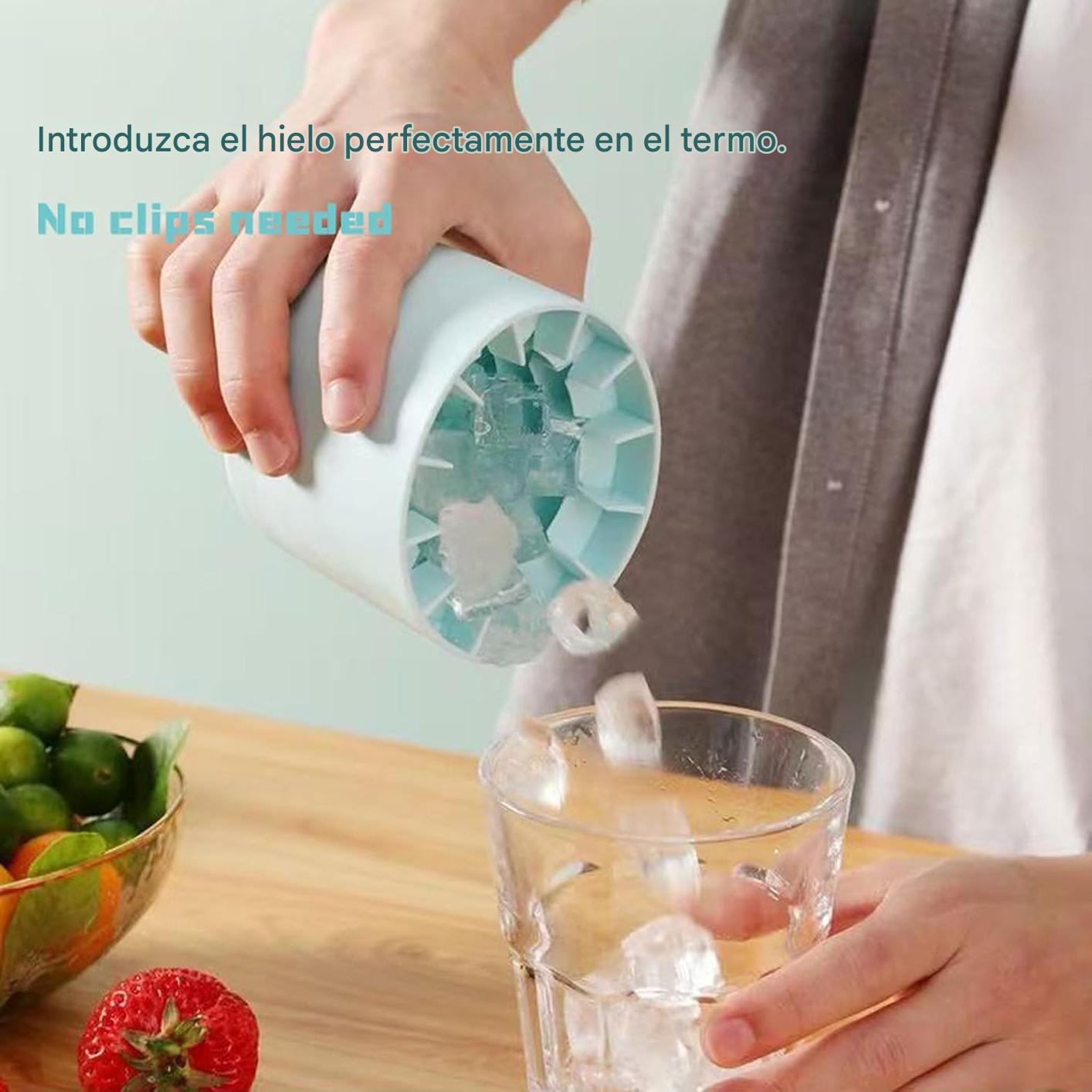 (30% DE DESCUENTO) Molde y bandeja de silicona para cubitos de hielo, permite hacer 60 moldes de cubitos de hielo pequeños al mismo tiempo, recipiente para cubitos de hielo de calidad alimentaria, normal, azul