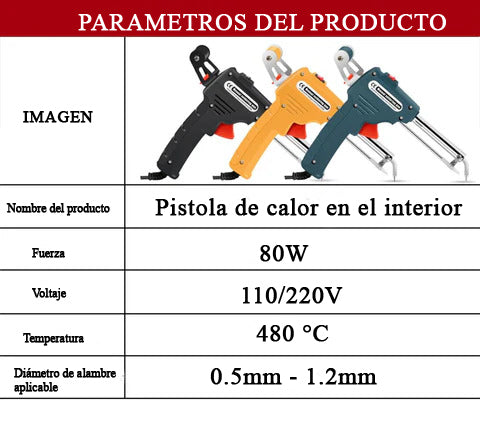 (Gratis 1 rollo de lata) Pistola De Soldadura Por Calor Interna