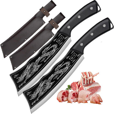 (30% Descuento) Cuchillo Dragón Negro Acero De Titanio