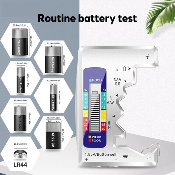 (30% OFF) Probador Digital de Baterías con Pantalla LCD