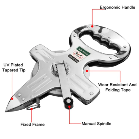 (30% OFF) Cinta Métrica con Marco de Acero Portátil