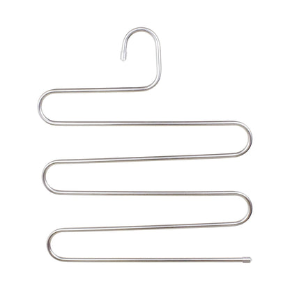 (30% DE DESCUENTO) Percha para pantalones en forma de S de 5 capas ZOBER | Acero inoxidable | Armario multicapa | Para pantalones, jeans, pantalones, bufandas, toallas.
