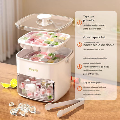 (30% DE DESCUENTO) Máquina para fabricar hielo Aswei con bandeja y tapa