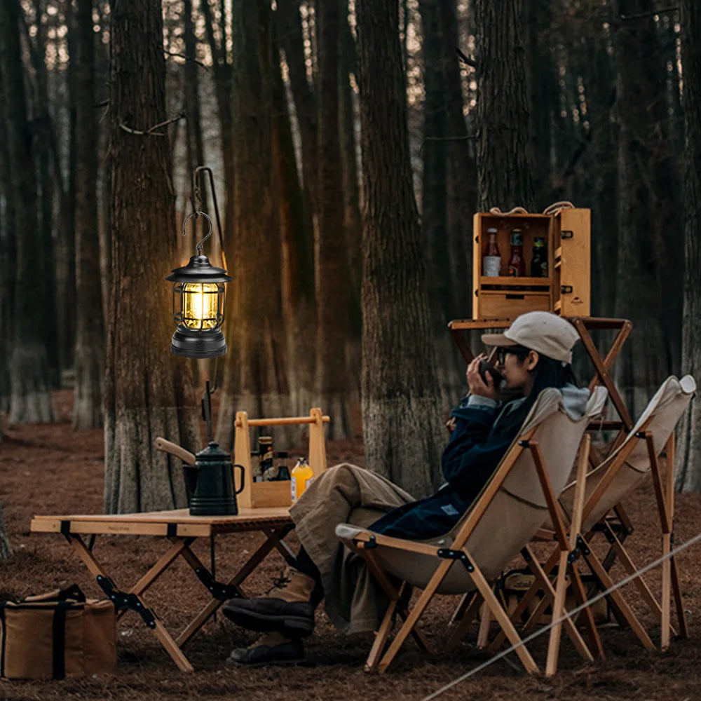 (30% de descuento) Linterna de camping con pilas recargable por USB resistente al agua