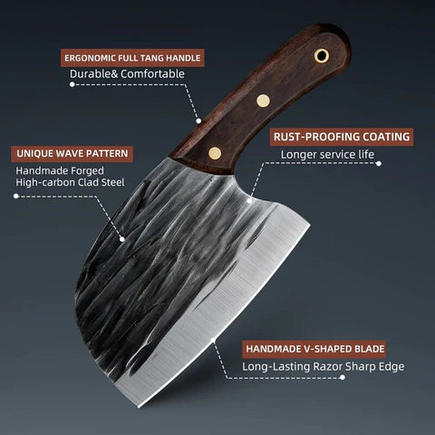 (30% OFF) Cuchillo de cocina de cabeza redonda forjada