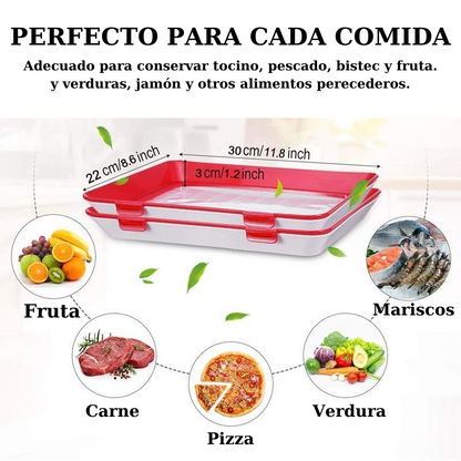 (30% DE DESCUENTO) La Bandeja De Almacenamiento De Alimentos No Contiene BPA, Es Reutilizable Y Apilable.