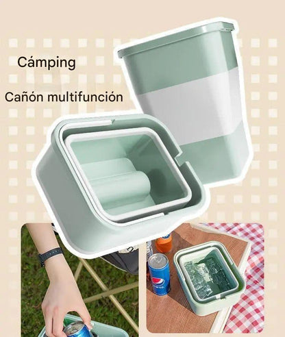 (30% DE DESCUENTO) Bote de basura portátil, ideal para viajes por carretera y campamentos, plástico duradero, se adapta a la mayoría de los vehículos.