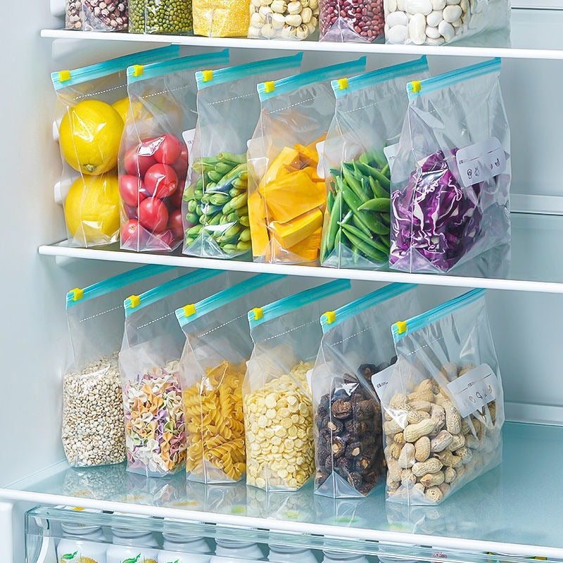 (30% DE DESCUENTO) Bolsa de alimentos sellada gruesa con cierre de cremallera y diseño largo para refrigerador