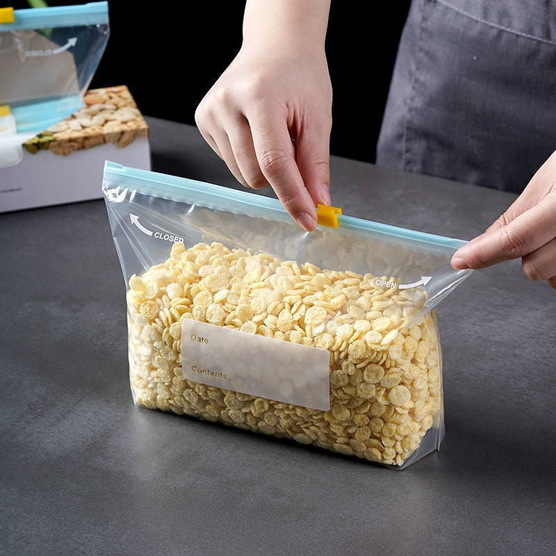 (30% DE DESCUENTO) Bolsa de alimentos sellada gruesa con cierre de cremallera y diseño largo para refrigerador